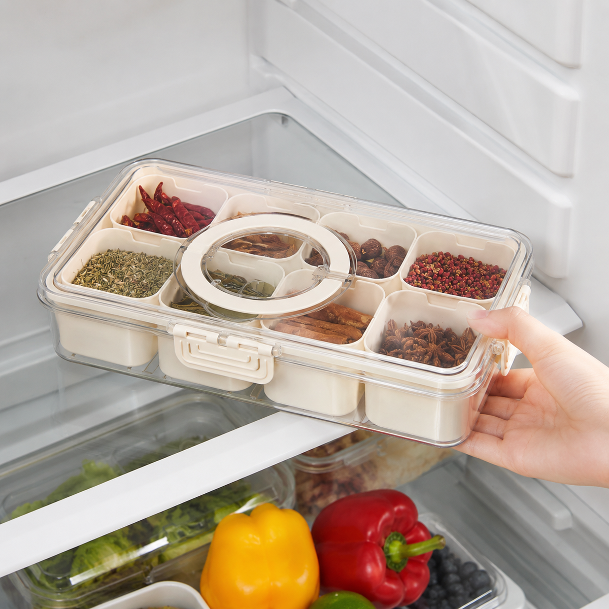 8-Compartment Fridge Storage Box