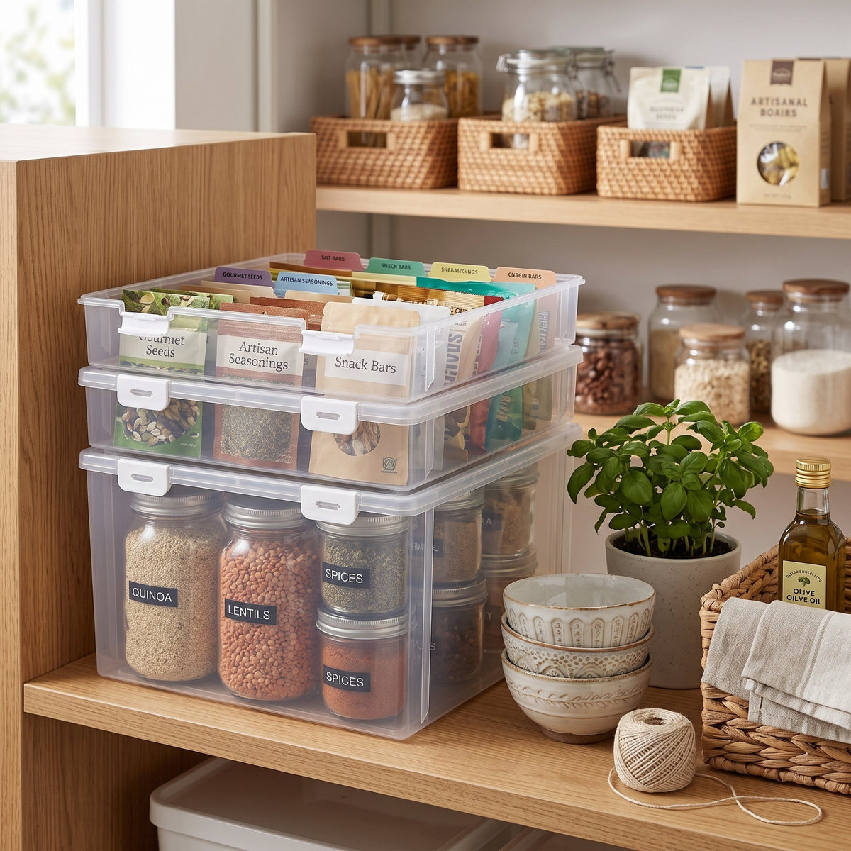 Large Transparent A4 File Storage Box