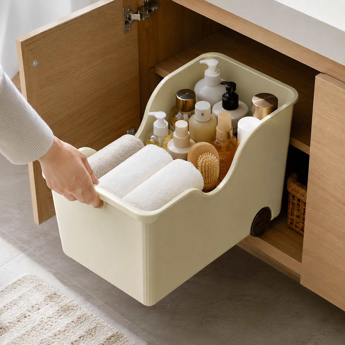 Slide-Out Storage for Easier Cabinet Organization