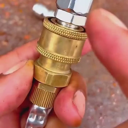 Sewer Jetter Nozzle with Brass Quick Coupler — 1/4" Drain Cleaning Attachment for Pressure Washers